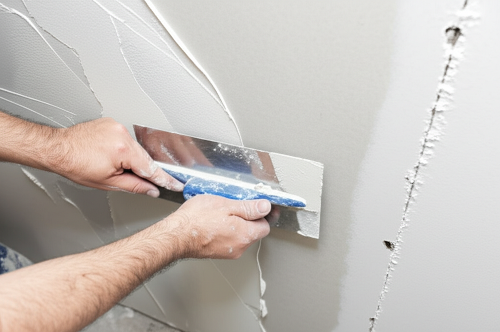 Professional repairing drywall